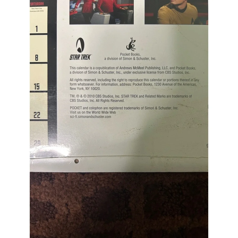 Star Trek 2011 Wall Calendar Original Series Collectible‎ Sealed